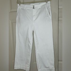 Talbots Flawless High Waist Wide Crop white crop jeans size 10